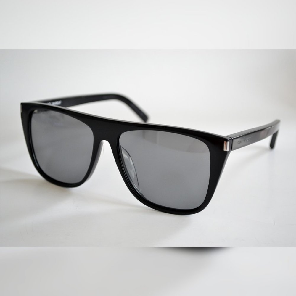 Saint Laurent SL 1/F Black/Solver 002 Sunglasses